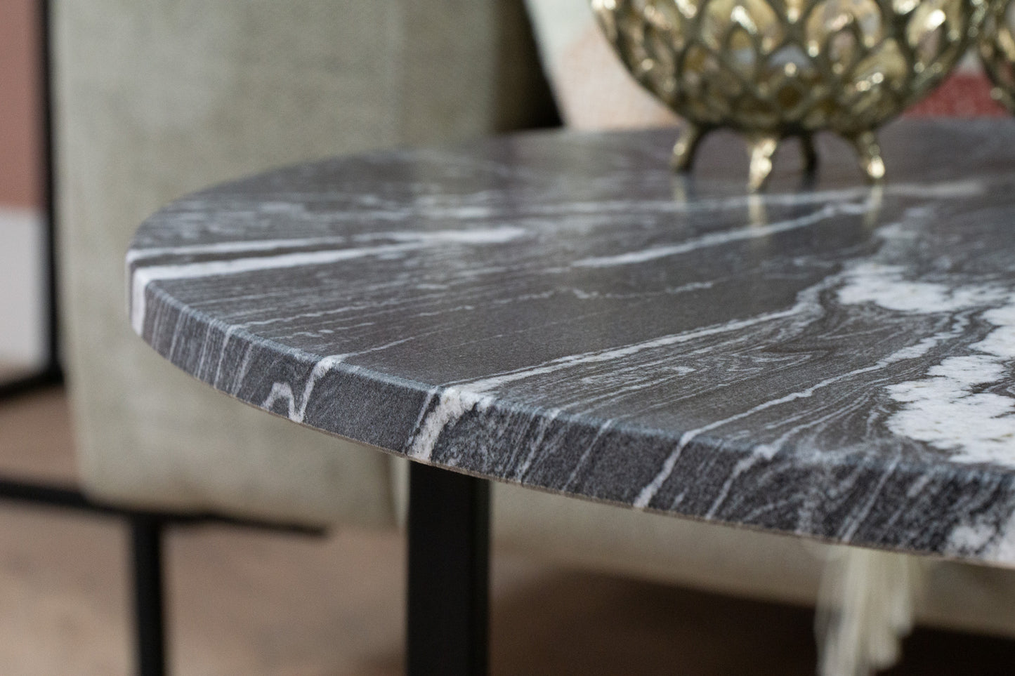 Salontafel Rond Black Beauty Tweedelig