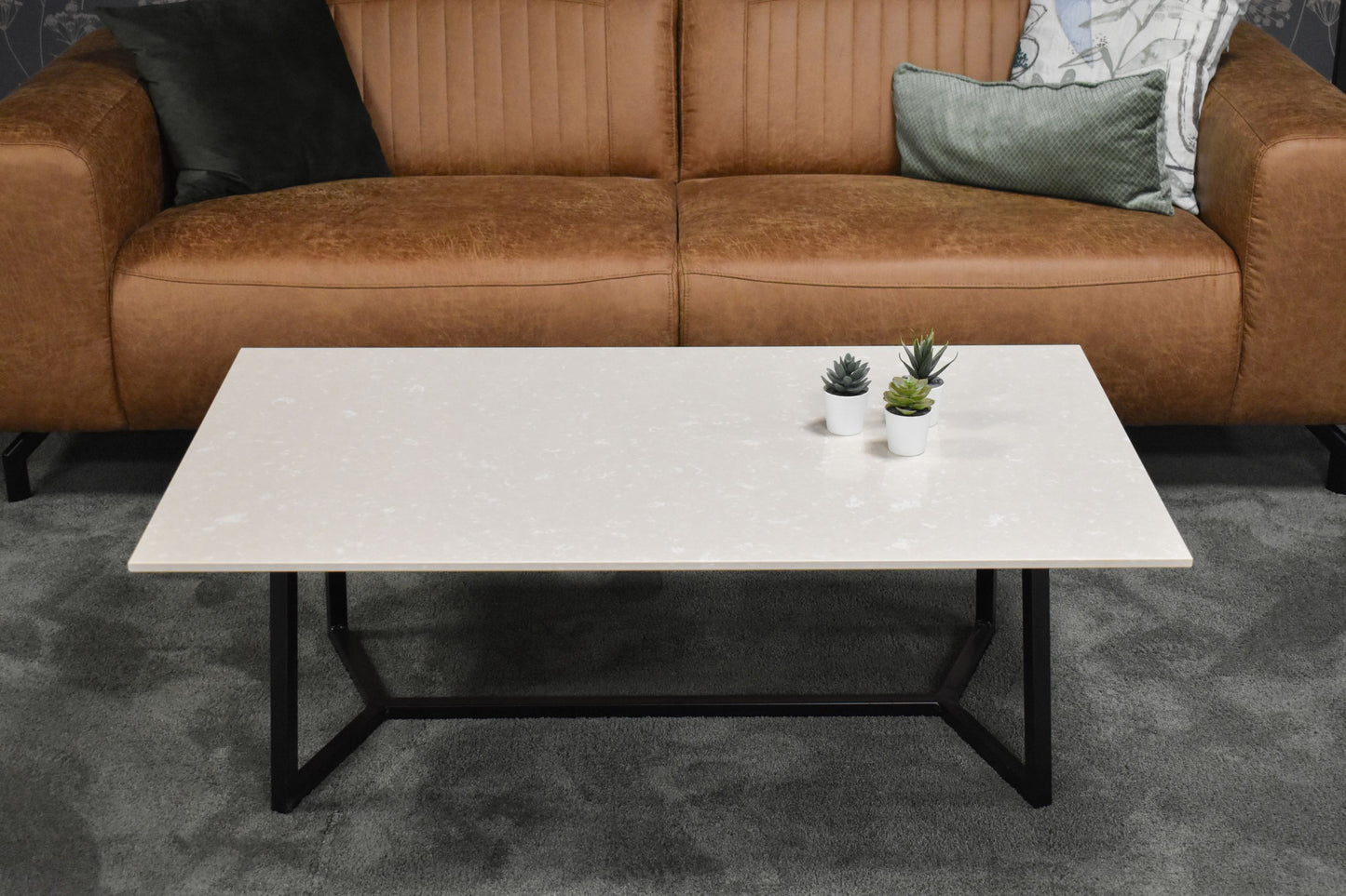 Salontafel rechthoek Y-leg Diresco Desert Silver - 120 x 70 cm
