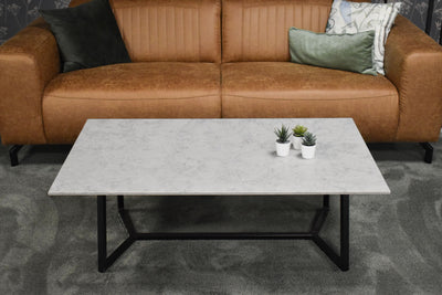 Salontafel rechthoek Y-leg Caesarstone Symphony Grey - 120 x 70 cm