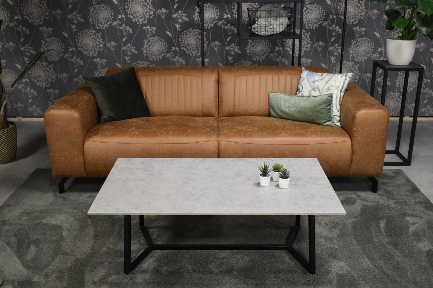 Salontafel rechthoek Y-leg Caesarstone Symphony Grey - 120 x 70 cm