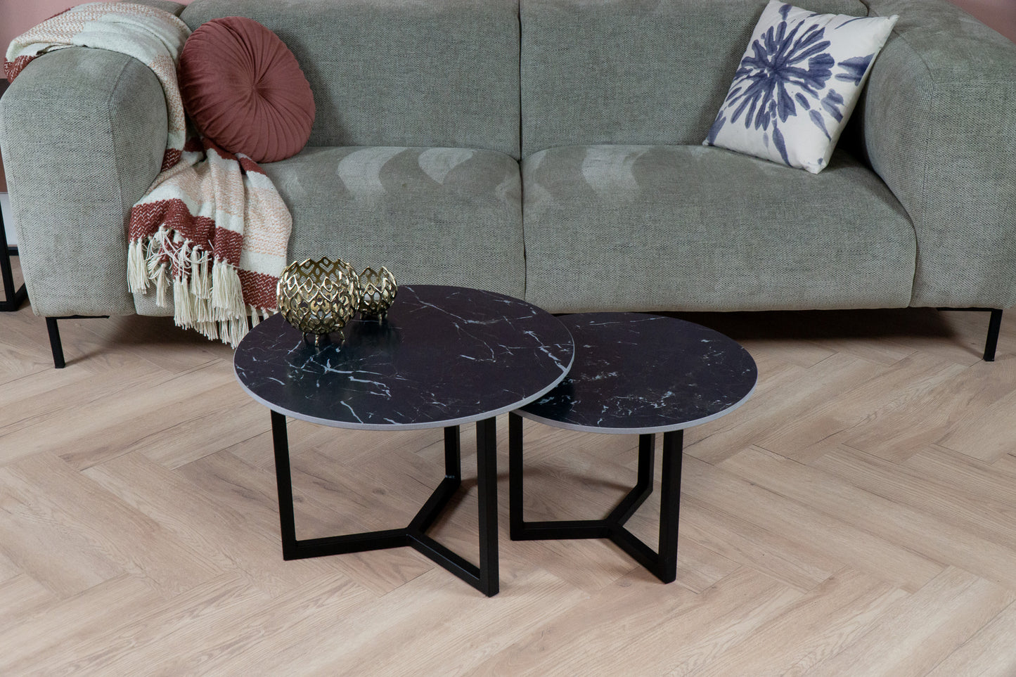 Salontafel rond Nero Creta
