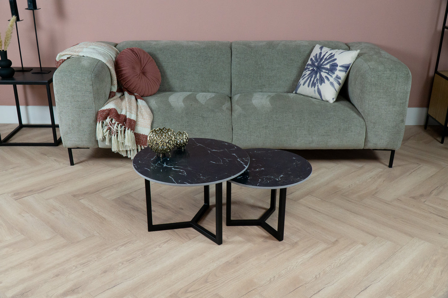 Salontafel rond Nero Creta