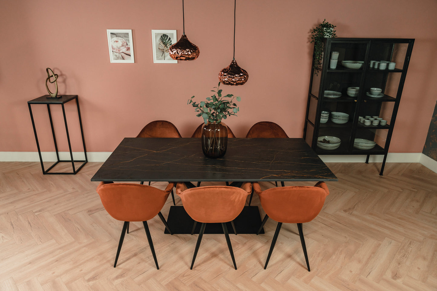 Eettafel V-poot Zwart Rechthoek Dekton Laurent