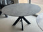 Ronde eettafel Vera Dekton grijs met zwart Double X-leg onderstel