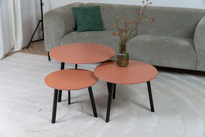 Salontafel Rond Arcilla Red Driedelig