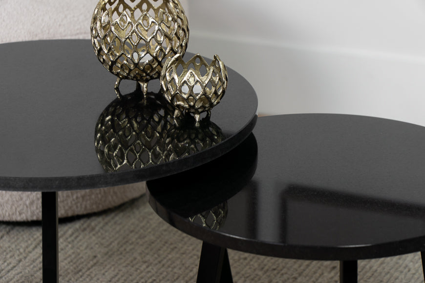 Salontafel Rond Basic Black Tweedelig