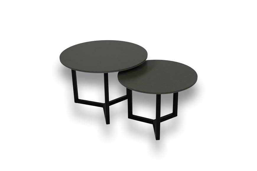 Salontafel set rond Premium Belgian Earth - ⌀ 50 + ⌀ 60 cm