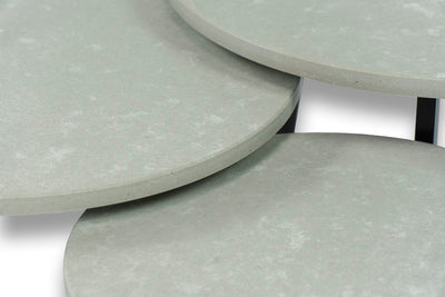 Salontafel set rond driedelig Beton Grey Silk - ⌀ 50 + ⌀ 60 + ⌀ 70 cm