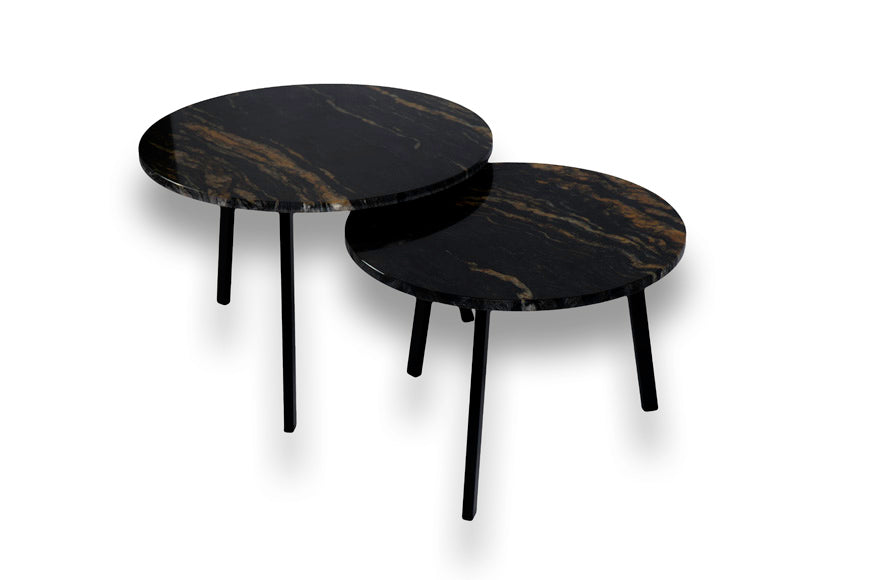 Salontafel set rond Black Fusion - ⌀ 60 + ⌀ 70 cm