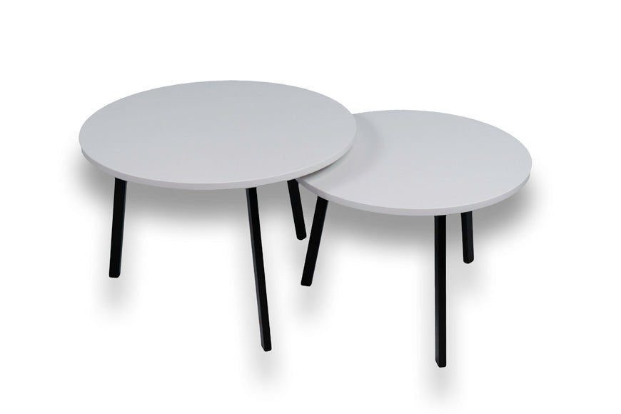 Salontafel set rond Blanco Zeus - ⌀ 60 + ⌀ 70 cm