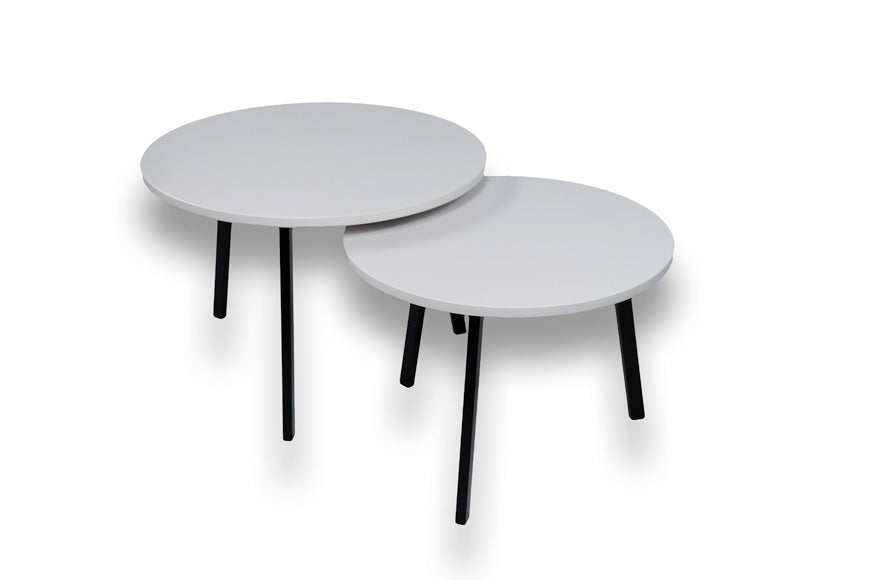 Salontafel set rond Blanco Zeus - ⌀ 60 + ⌀ 70 cm