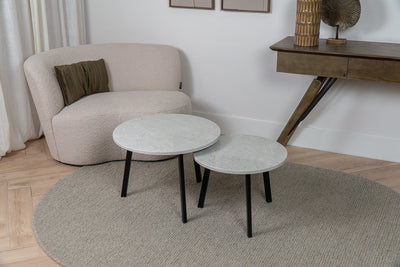 Salontafel Rond Bianco Drift Tweedelig