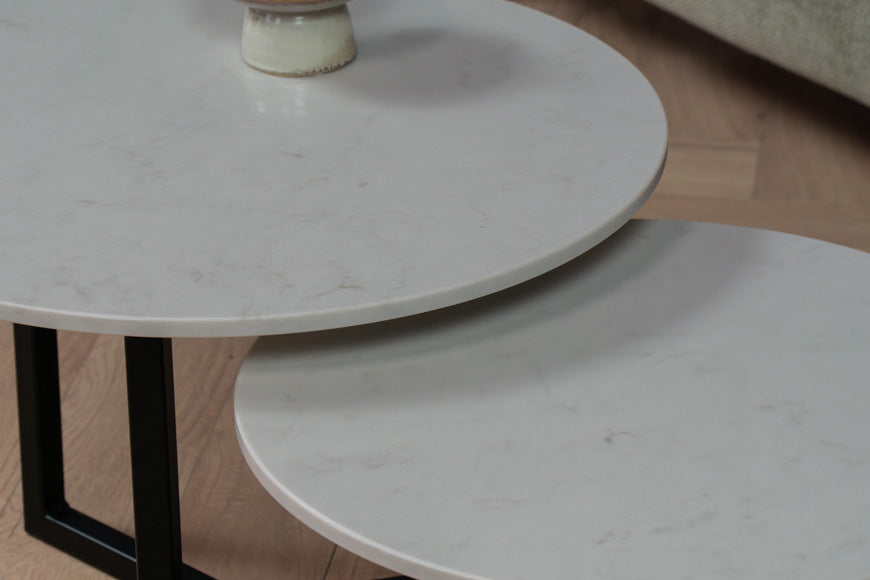 Salontafel set rond Premium London Grey - ⌀ 50 + ⌀ 60 cm