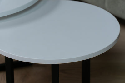 Salontafel set rond Premium Pure White - ⌀ 50 + ⌀ 60 cm