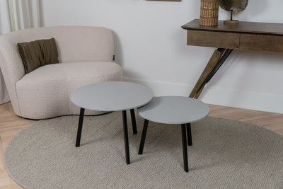 Salontafel Rond Raw Concrete Tweedelig