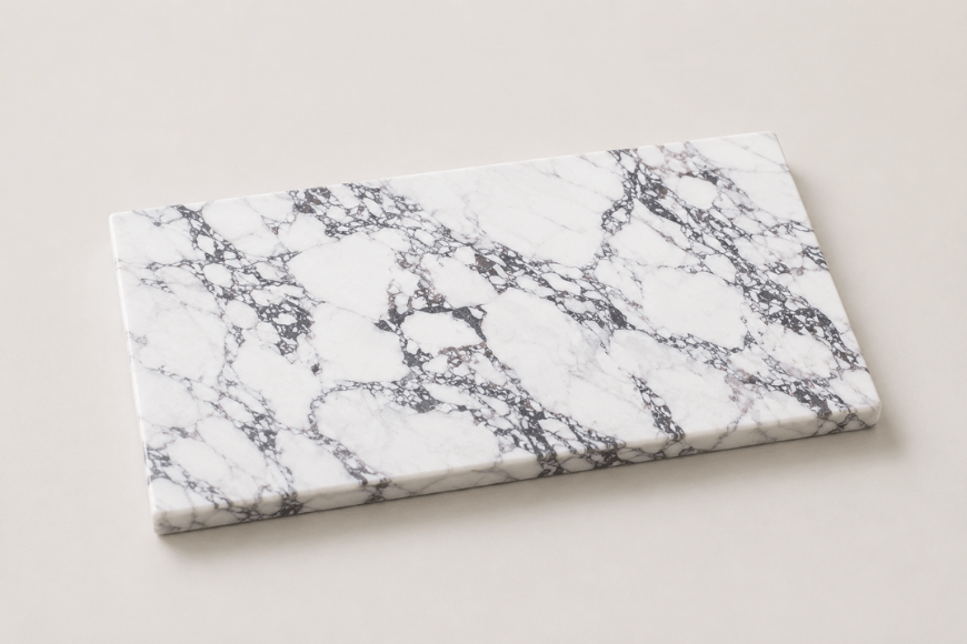 Luxe marmerlook accessoireplank van composiet Calacatta Viola