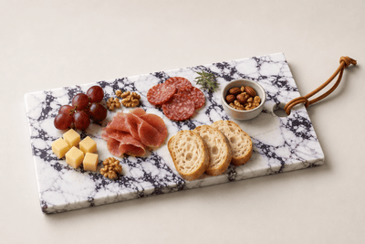 Composiet tapasplank Calacatta Viola voor luxe borrelplanken