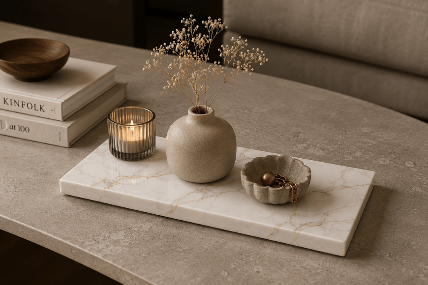 Decoratieve composiet plank voor kaarsen en woonaccessoires