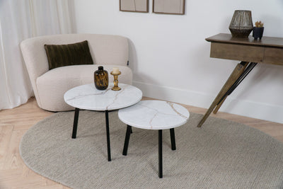 Salontafel Rond Calacatta Dorato Tweedelig
