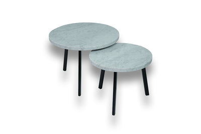 Salontafel Rond Carrara Marmer Tweedelig