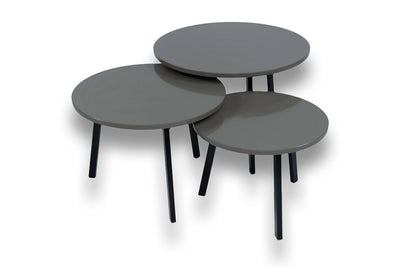 Salontafel set rond driedelig Semento Spa - ⌀ 50 + ⌀ 60 + ⌀ 70 cm