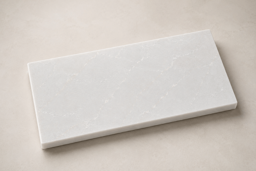 Wit marmerlook plateau van composiet voor stijlvolle woondecoratie