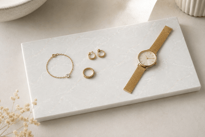 Composiet sieradenplateau met marmerlook voor horloge en sieraden