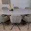 Luxe ovale eettafel natuursteen Glencoe met Matrix poot