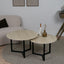 Ronde salontafel set Travertino Marazzi met een modern Premium onderstel