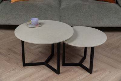 Salontafel set rond Premium Dekton Moone - ⌀ 50 + ⌀ 60 cm