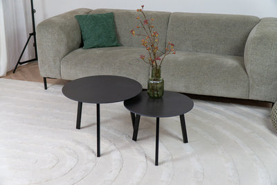 Salontafel Rond Dekton Houtlook grijs Tweedelig