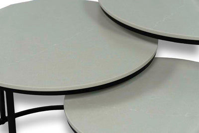 Salontafel set rond driedelig Deluxe Desert Silver - ⌀ 50 + ⌀ 60 + ⌀ 70 cm