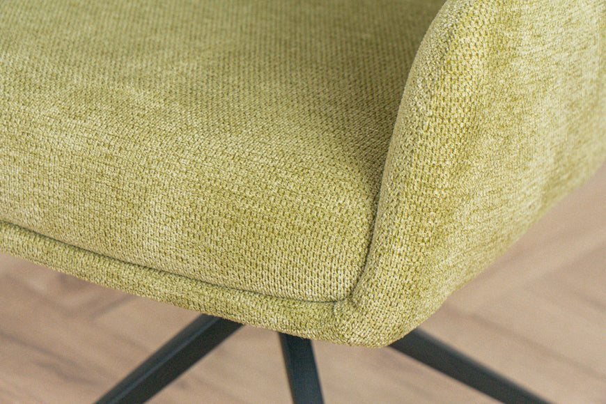 Detailfoto stoel mosgroen