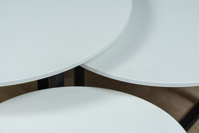 Salontafel set rond driedelig Pure White - ⌀ 50 + ⌀ 60 + ⌀ 70 cm