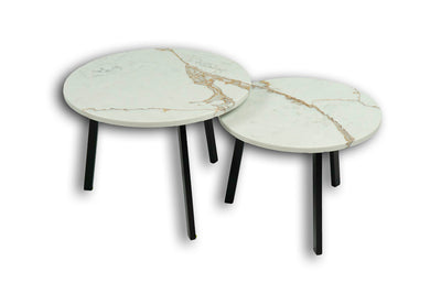 Salontafel set rond Calacatta Dorato - ⌀ 50 + ⌀ 60 cm