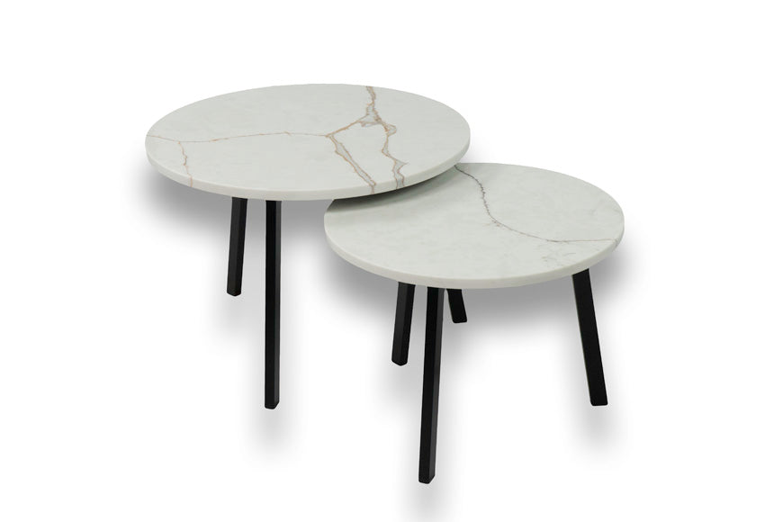 Salontafel set rond Calacatta Dorato - ⌀ 50 + ⌀ 60 cm