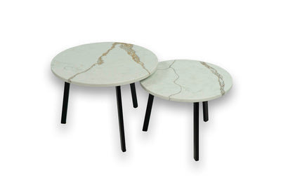 Salontafel set rond Calacatta Dorato - ⌀ 50 + ⌀ 60 cm