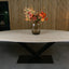 Eettafel Ovaal Travertino V-poot