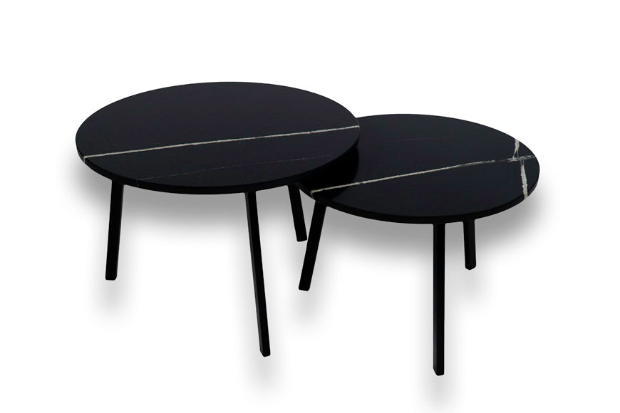 Salontafel set rond Et. Noir - ⌀ 60 + ⌀ 70 cm