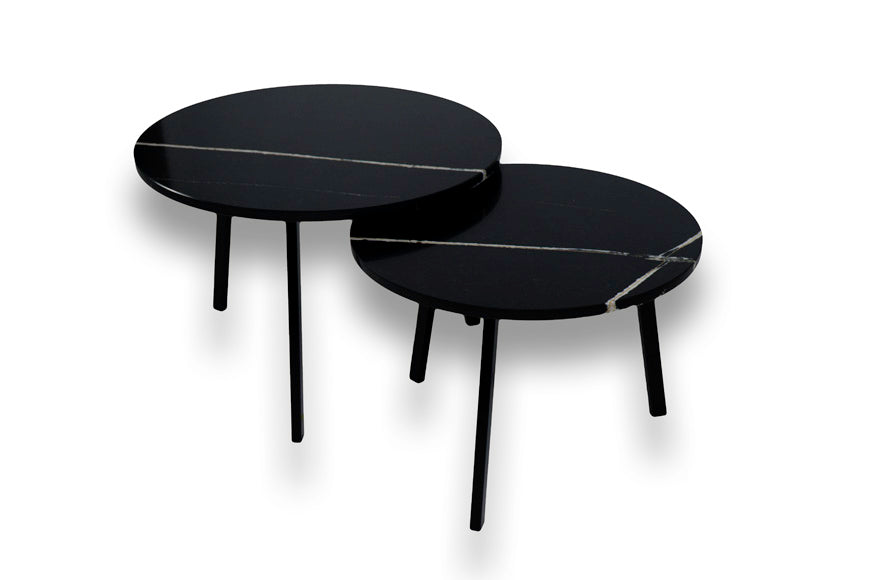 Salontafel set rond Et. Noir - ⌀ 60 + ⌀ 70 cm