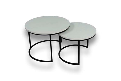 Salontafel set rond Deluxe Et. Statuario - ⌀ 50 + ⌀ 60 cm