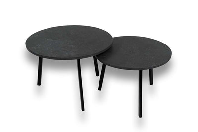 Salontafel set rond Dekton Fossil