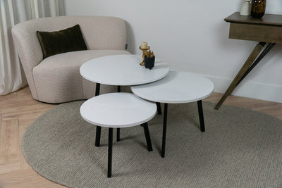 Salontafel Rond Frosty Carrina Driedelig