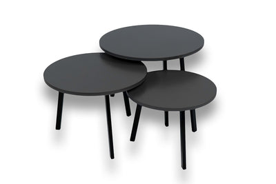 Salontafel set rond driedelig Gris Expo - ⌀ 50 + ⌀ 60 + ⌀ 70 cm