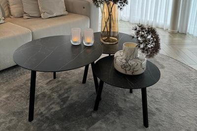 Salontafel Driedelig Rond Black Obsession