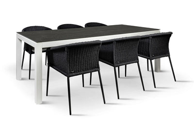Tuintafel Lucca wit Black Obsession
