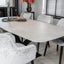 Luxe Deens ovale eettafel keramiek Fume met Matrix poot