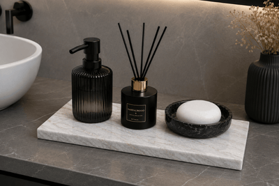 Natuurstenen accessoireplank voor badkamer accessoires