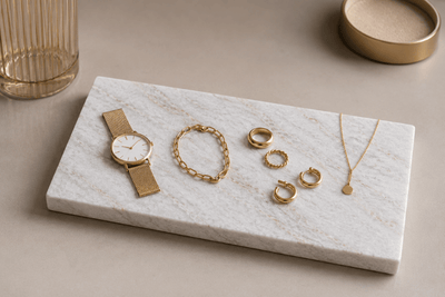 Luxe sieradenplank van composiet voor horloge en gouden sieraden