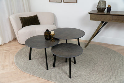 Salontafel Rond Iron Copper Driedelig